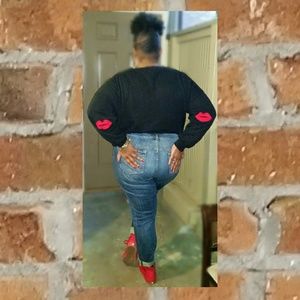 ASOS Curve Lip Elbow Patch Sweater